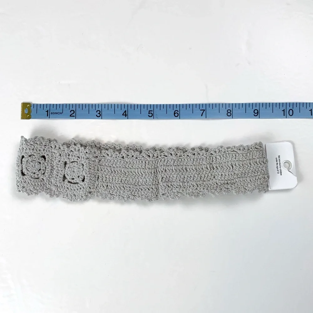 Crochet hair wrap gray women's Charming Charlie crochet headband